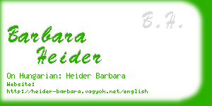 barbara heider business card